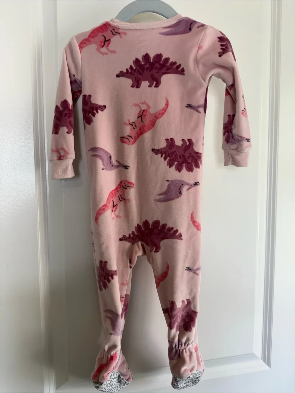 Carter's Pink Dinosaur Footed One-Piece Pajamas